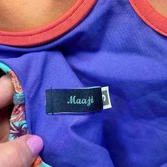 MAAJI One Piece Tie Scoop Back Pineapple Bird Swimsuit Women Small (Retail $178) - Picture 10 of 14